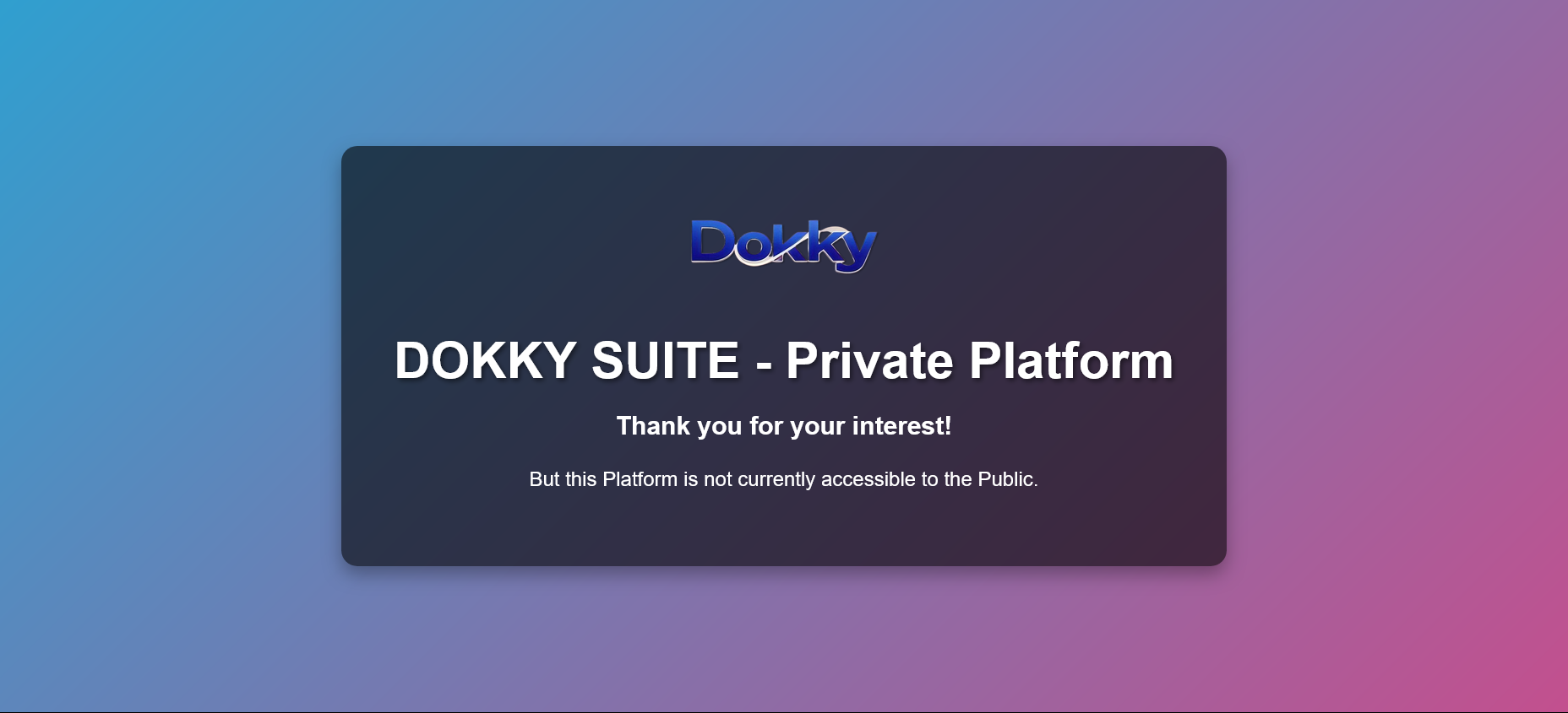 Dokky Private Platform