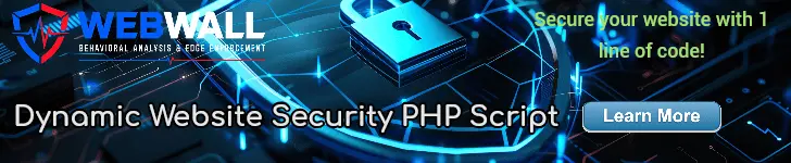 WebWall® Script - automatically block malicious IPs, Bots, Scrapers, Spammers and Intrusion attempts